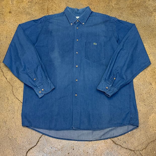 미국 빈티지 라코스테 청남방 데님셔츠