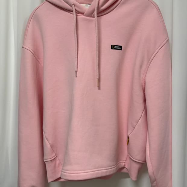 내셔널지오그래픽 핑크 기모후드티