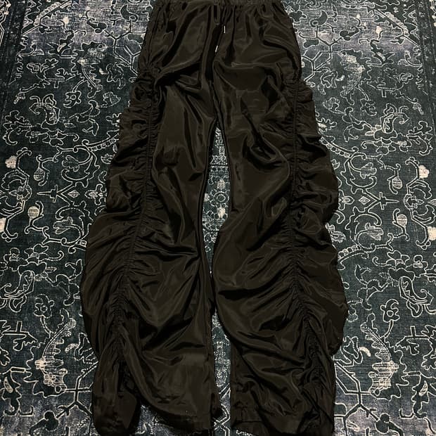 Avant garde y2k black shirring pants
