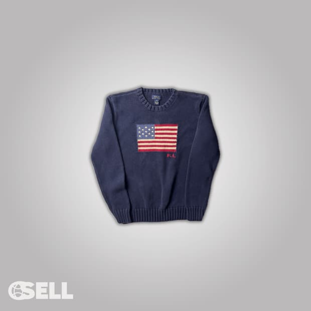 폴로 성조기 니트