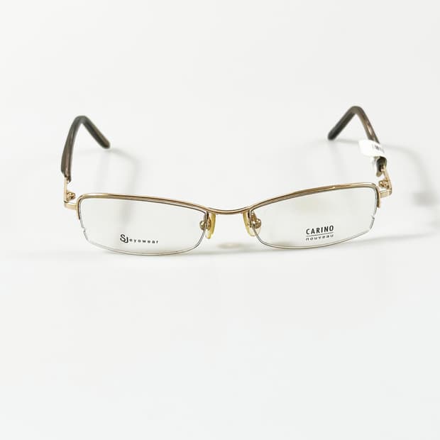 서전 CARINO 골드 반무테 스퀘어 빈티지 안경