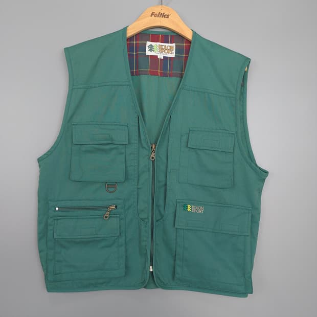  코오롱스포츠 Kolon  클래식 빈티지 낚시형 멀티 포켓 조끼 95
