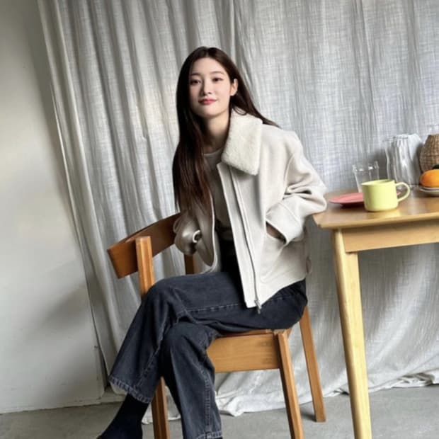 온앤온 털카라 핸드메이드 자켓