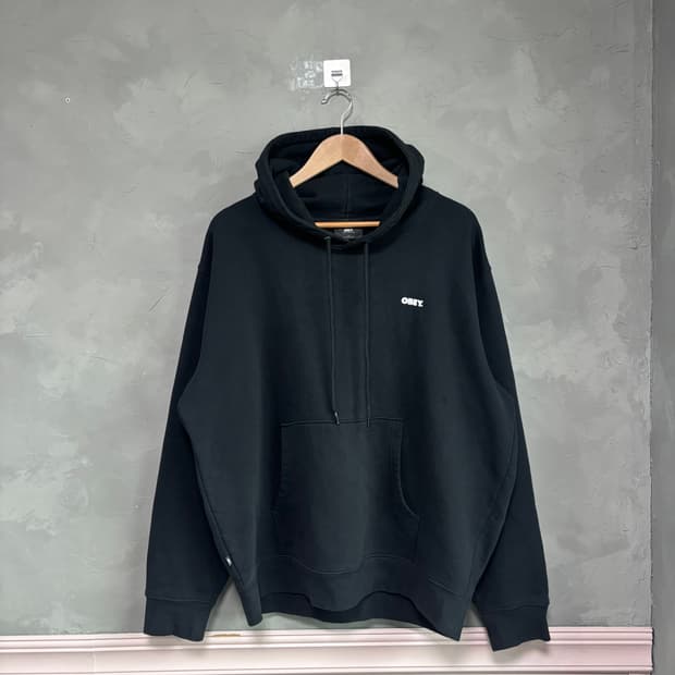 오베이 빅로고 후드 블랙