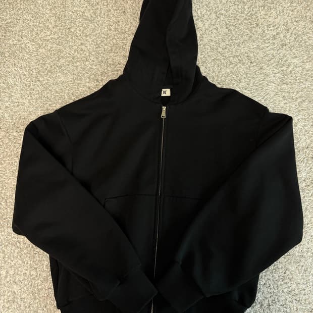 쿠어 미니멀 코튼 후드집업