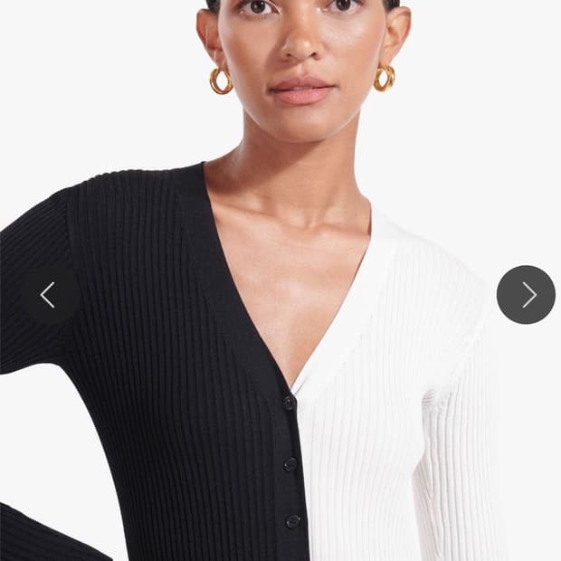 새상품 Staud 블랙&화이트 카고 가디건 XS(44,55가능)