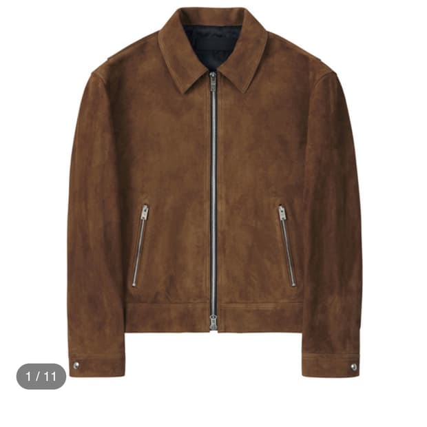 느와르라르메스 스웨이드 싱글 자켓 카멜 52사이즈