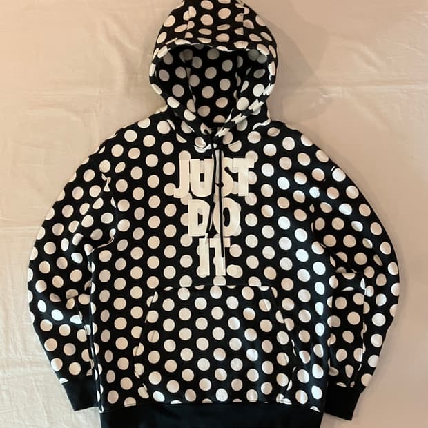 나이키 해외판 JDI 도트패턴 땡땡이 y2k 후드티 블랙