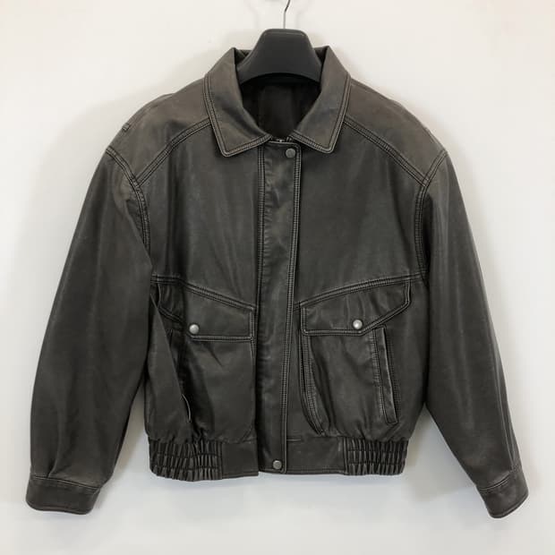 런던플랏 비건레더 라이더자켓 F 차콜