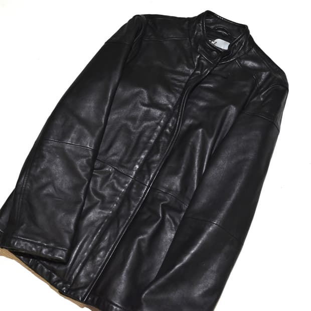 Armani jeans 90s leather padded coat
