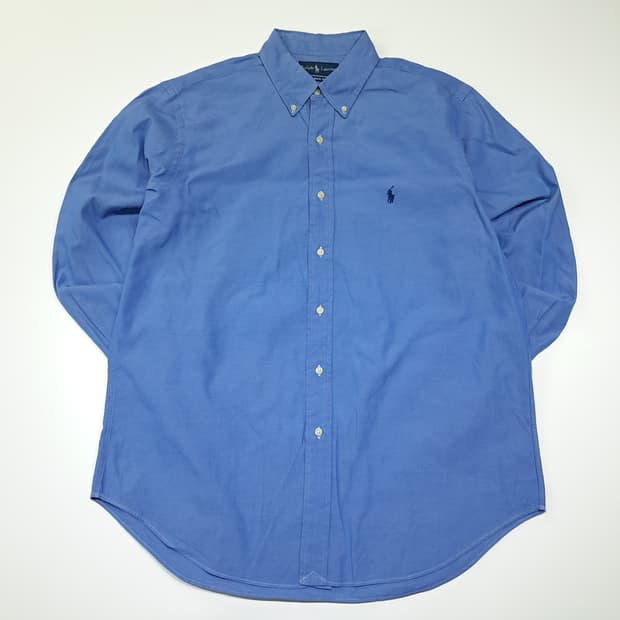 CK084 L 폴로 90s 버튼다운 블루 셔츠 남방