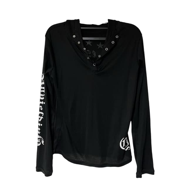 y2k vtg button hoodie