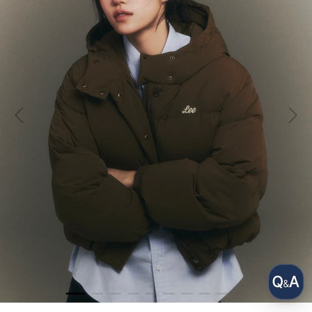 Lee 우먼 후드 숏 다운 브라운