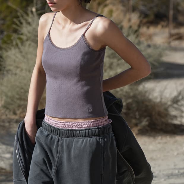 Pointell Lace Sleeveless (Charcoal)