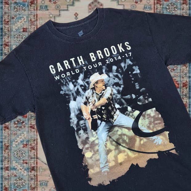 Garth Brooks 월드 투어 빈티지 반팔 티셔츠 M