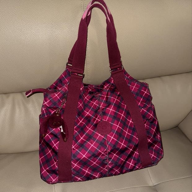 Kipling check pattern shoulder bag
