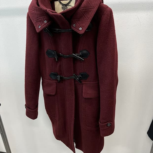 여) 버버리 와인 더플코트 
