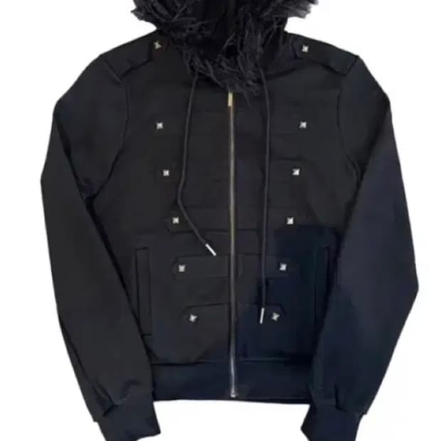 비엑세스 블랙 퍼 후드집업