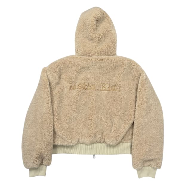 마뗑킴 로고 포인트 플리스 후드 점퍼 자켓 베이지 S