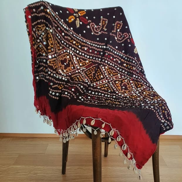 인도 스팽글 양면 커버