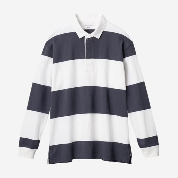 유니클로 X JW ANDERSON 스트라이프 폴로 셔츠 네이비 M