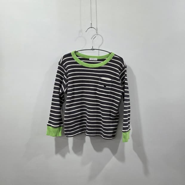 블루독 키즈 스트라이프 와플 롱슬리브 120/7
