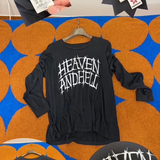 카미야 프린팅 슬리브 실크 티셔츠 스웻