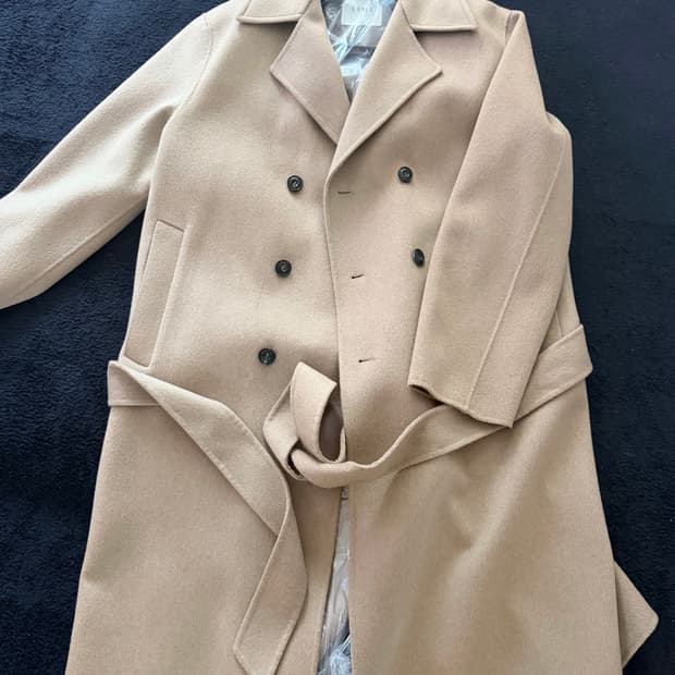 타임옴므 캐시미어 블랜드 벨티드 더블코트