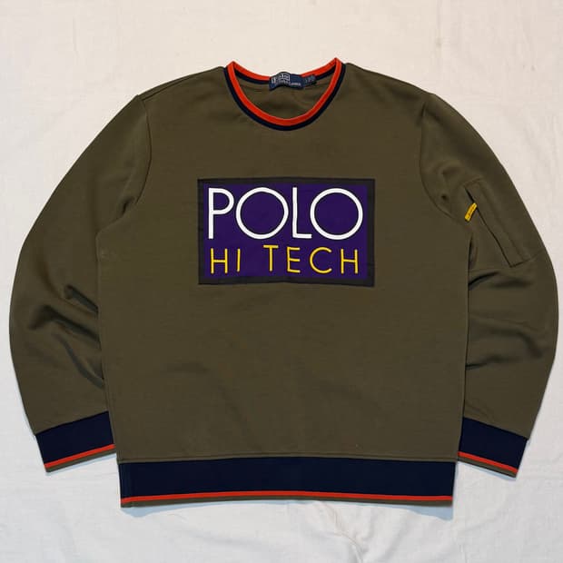 희귀) 폴로 로라이프 하이테크 맨투맨 스웻셔츠 올리브 그린