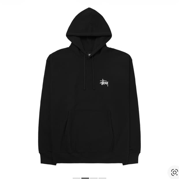 스투시 베이직 후드 블랙 L