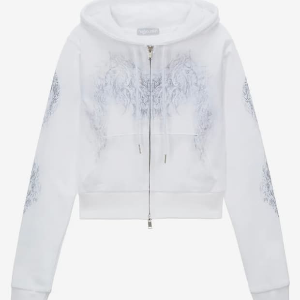 허그유어스킨 스컬리 크롭 후드집업