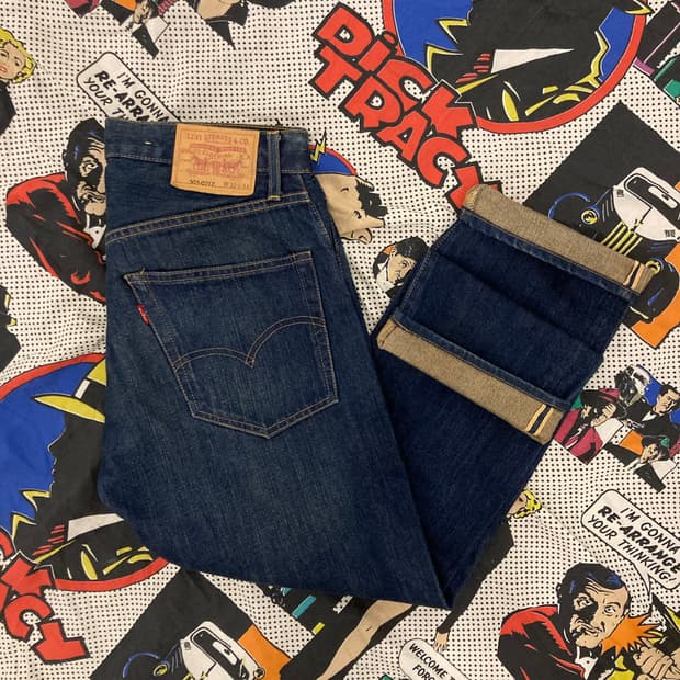 빈티지 리바이스 LVC 505-0217 셀비지 데님팬츠