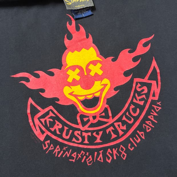 빈티지 90s skateboard Krusty Trucks 심슨 티셔츠
