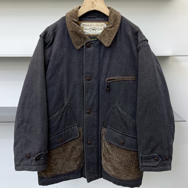 Melka Sweden 90s 퀼티드 라인 헌팅 코트