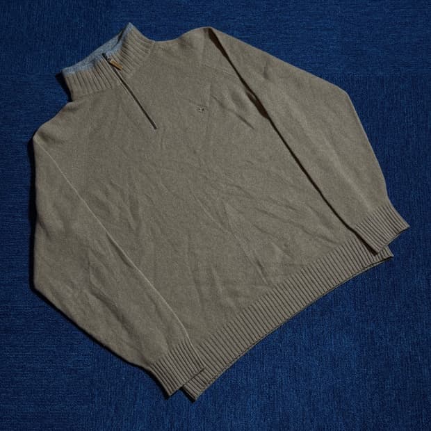 버버리 브라운 하프 니트집업