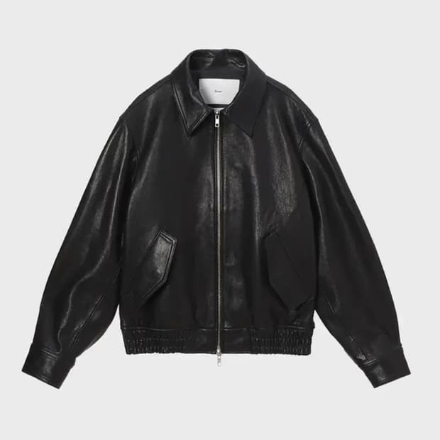 던스트 유니섹스 이탈리안 램스킨 레더 블루종 블랙 XL