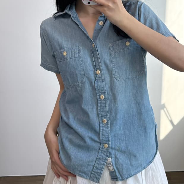 폴로 랄프로렌 데님 반팔 셔츠