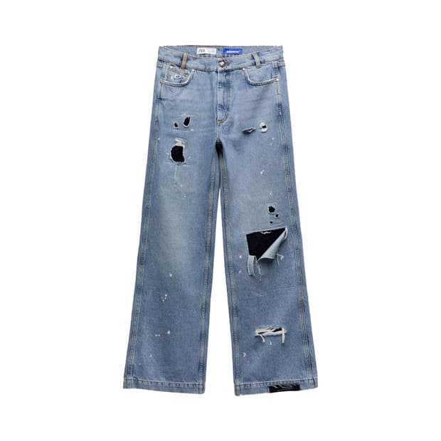 [eu34]자라 x 아더에러 패치워크 진 블루