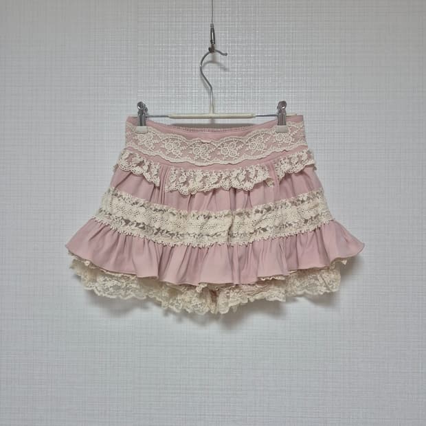 리즈리사 히메갸루 핑크레이스업 스카팡