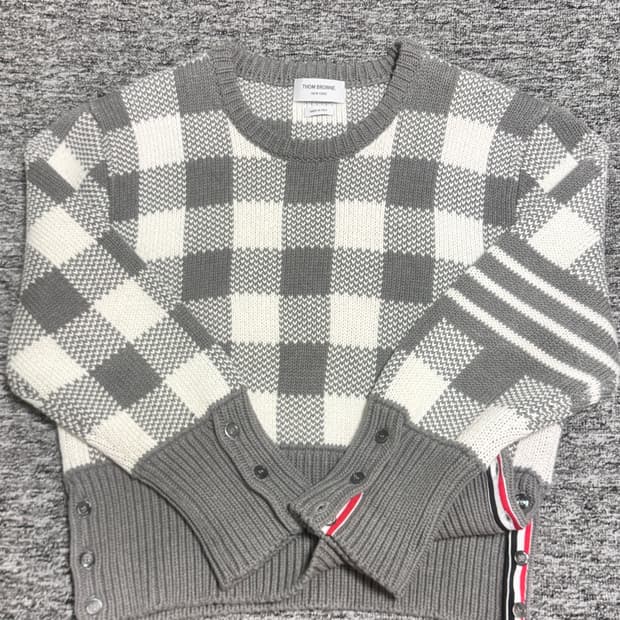 톰브라운 4-BAR 깅엄체크니트 4사이즈