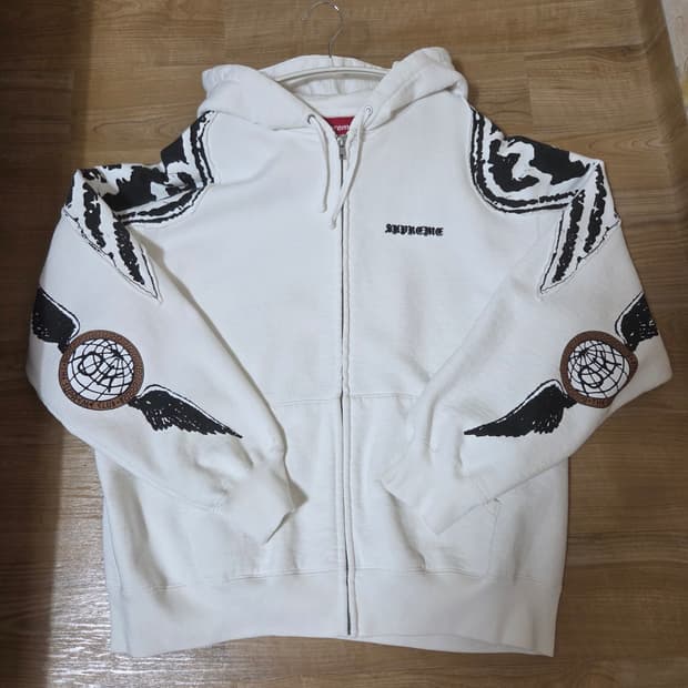 슈프림 25fw 윙스 후드집업 화이트