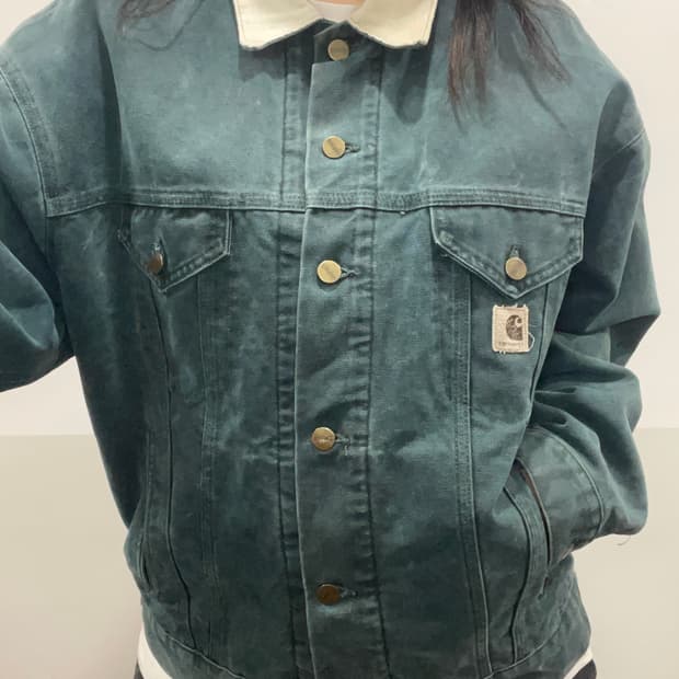 90’s USA Carhartt 칼하트 블랭킷 샌드스톤 트러커 자켓