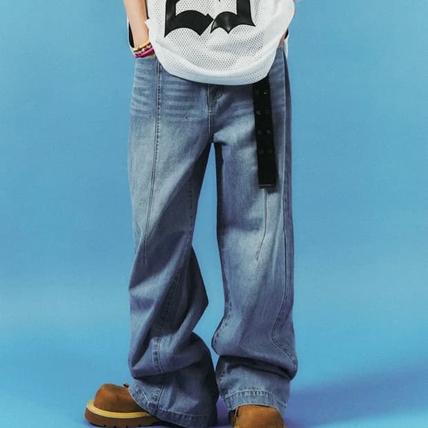 스키즘인듀싱 청바지 RESIZED BAGGY JEANS BLUE