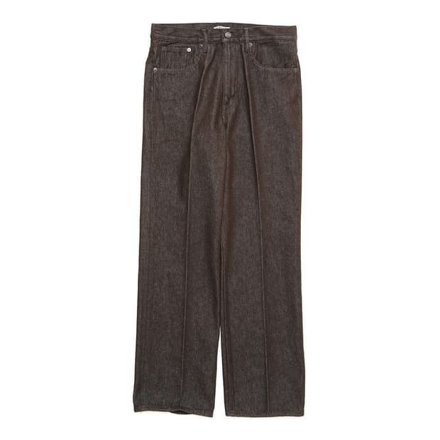 오라리/22AW 하드드위스트 데님 5P 팬츠 브라운/30
