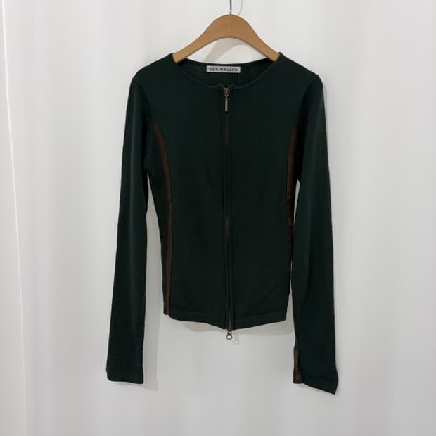 LES HALLES wool knit zip up
