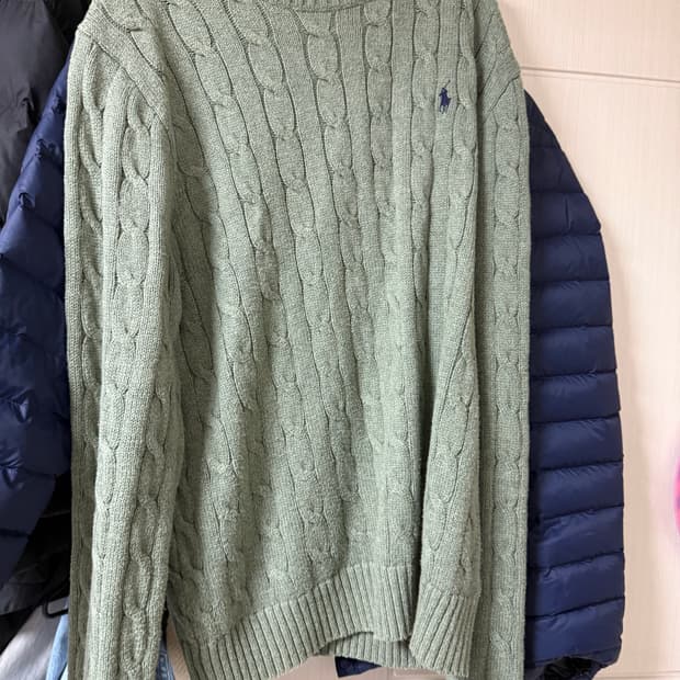폴로 케이블 니트 그린 L