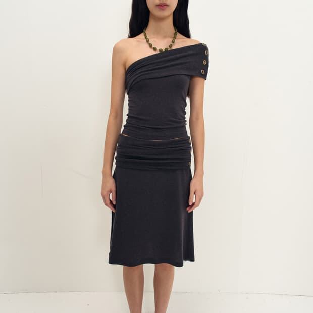 jijivisha) midi skirt (charcoal)