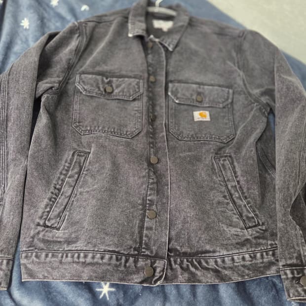 칼하트WIP 워싱 흑청 데님 자켓 Stetson XL