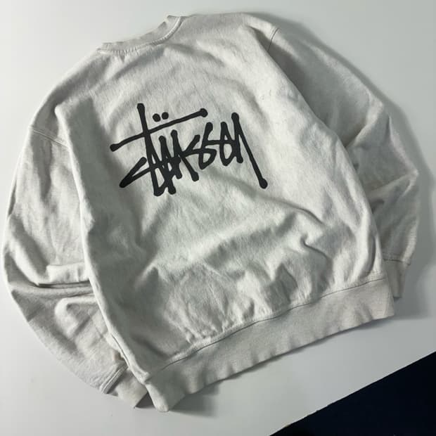 Stussy 스투시 베이직 크루넥 애쉬 그레이 맨투맨