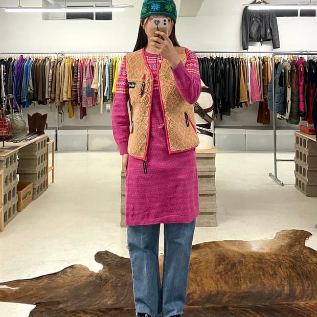 L.L. BEAN fair isle knit onepiece 페어아일